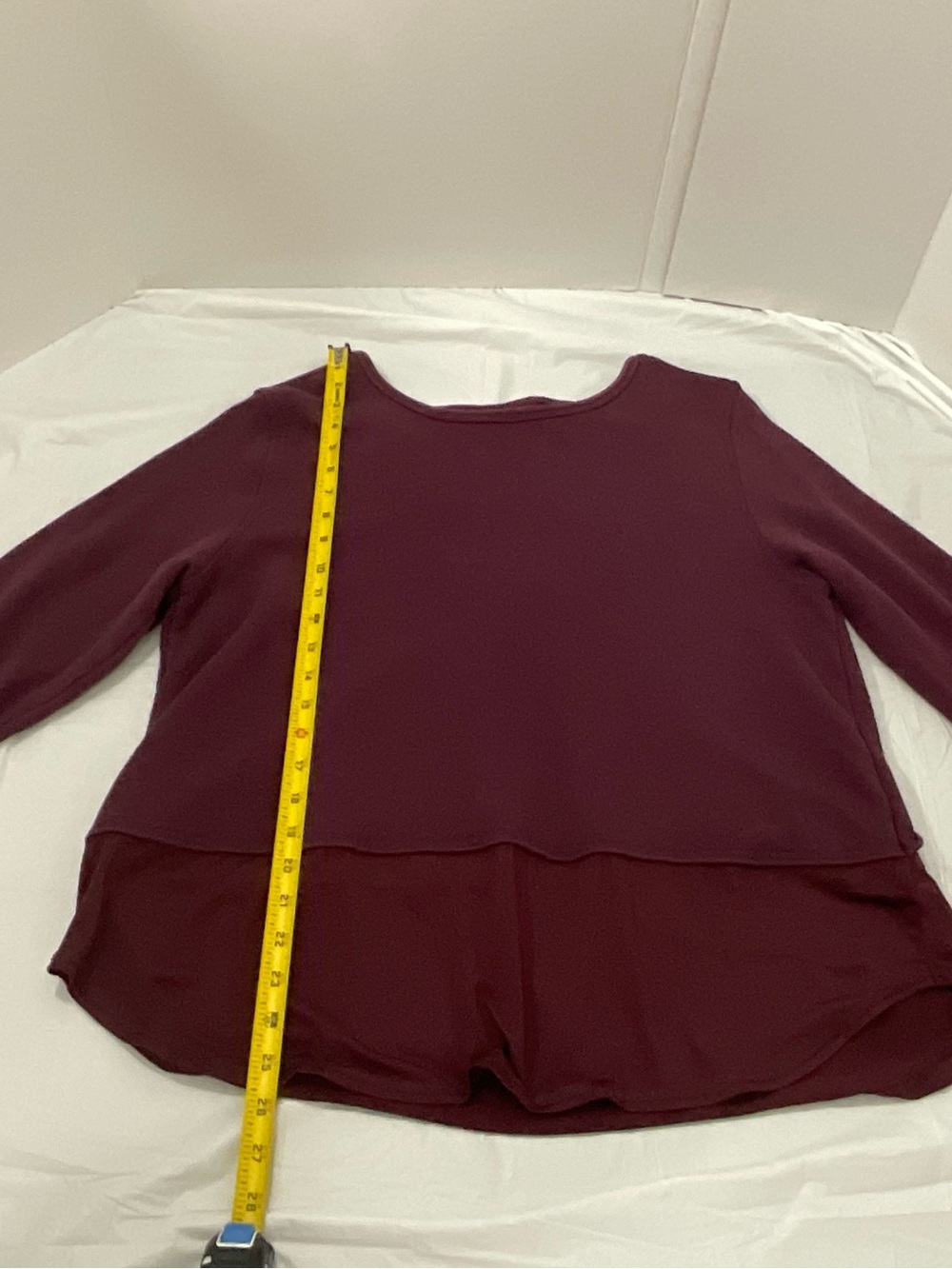 Avia Women's Layered Hem Long-Sleeve Top - Deep Wine